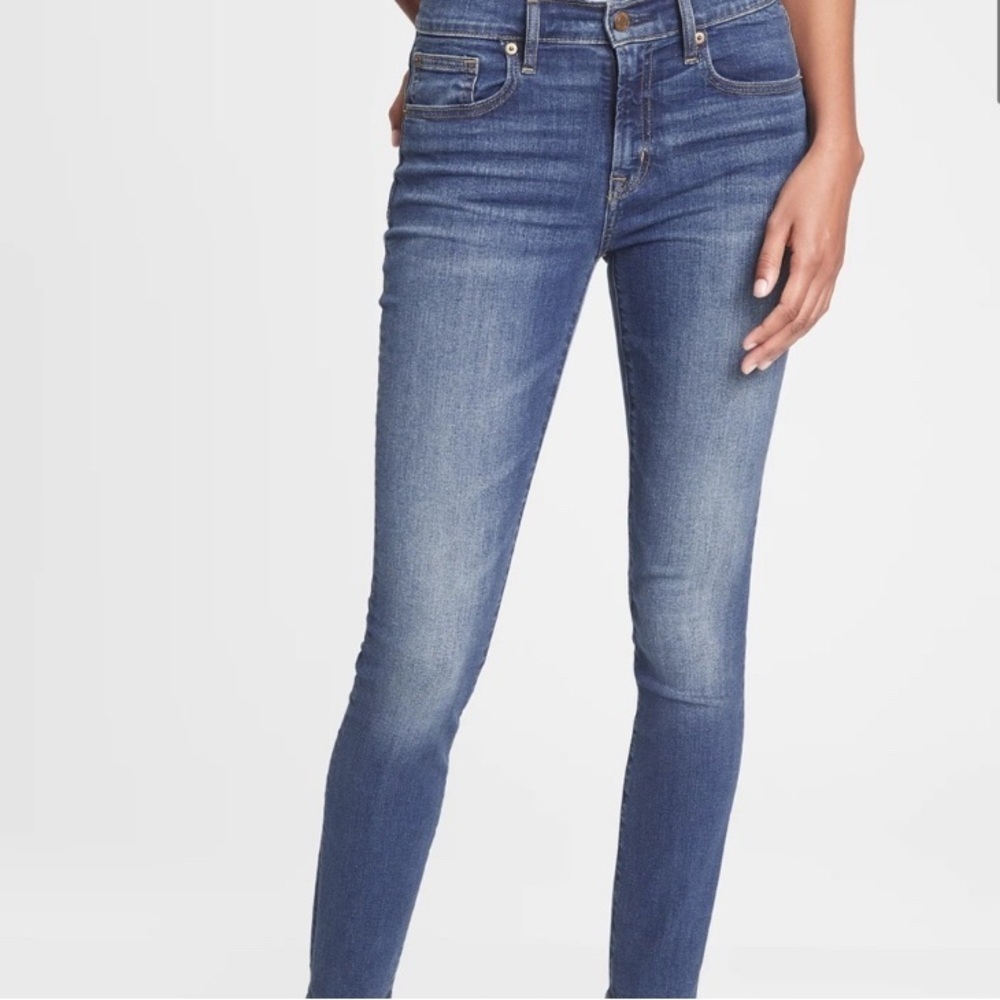 GAP 1969 True Skinny Jeans Slim Fit Mid Rise Stretch Denim Blue SIZE 34/18R